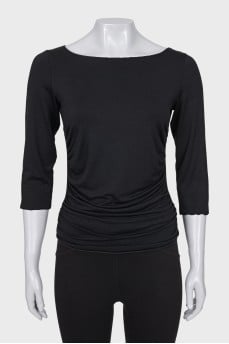 Black draped blouse