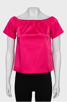 Pink short sleeve blouse