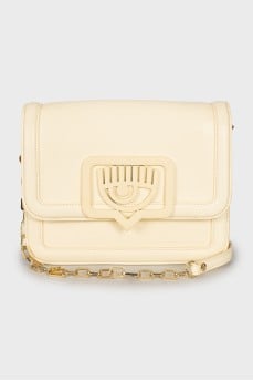 Leather bag with accent clasp