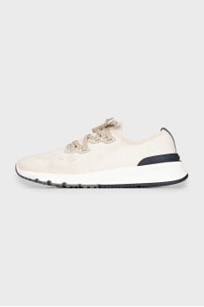 Men's textile sneakers with laces