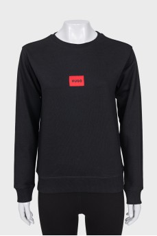 Black sweatshirt with brand logo