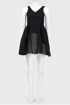 Black dress with flared skirt