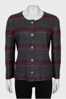 Cashmere collarless jacket