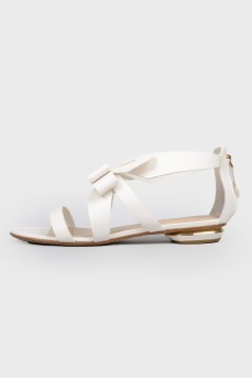 Zipped closed heel leather sandals