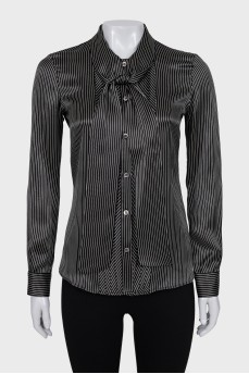 Black striped silk shirt