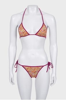 Two-piece swimsuit with ties