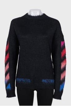 Oversized sweater with long pile
