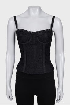 Lace corset with straps