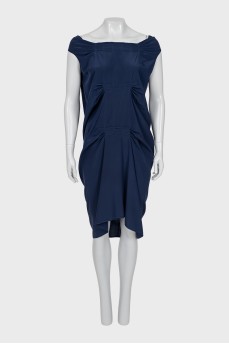 Straight cut dress in blue