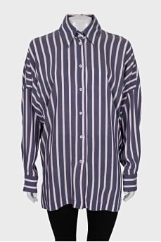 Purple oversized striped shirt