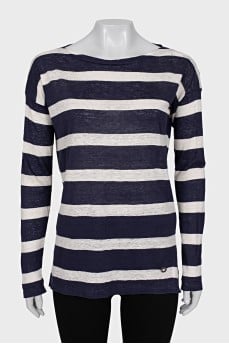 Straight cut striped long sleeve