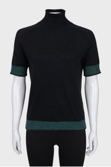 Short sleeve wool and cashmere golf
