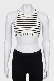 Striped top with logo
