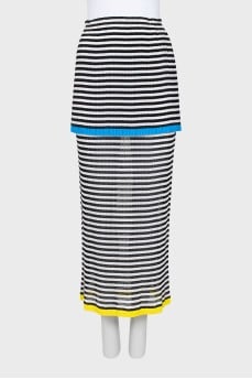 Black and white striped skirt