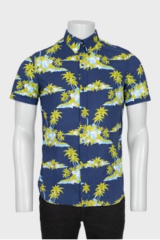 Men's straight cut shirt with print