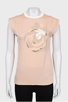 Silk blouse with relief decor
