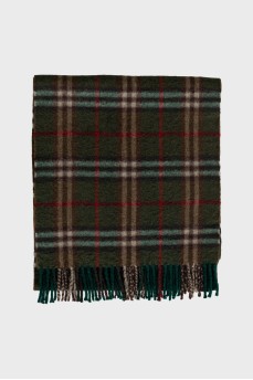 Men's checkered cashmere scarf