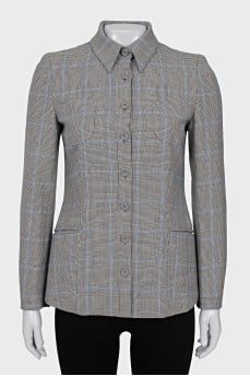 Fitted jacket with a checkered print