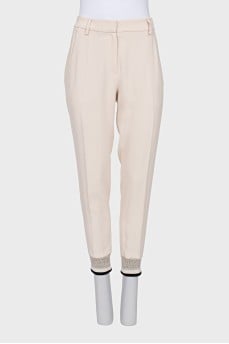 Slim fit trousers with cuffs
