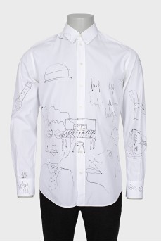 Men's straight cut shirt with print