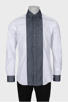 Men's shirt with silk trim
