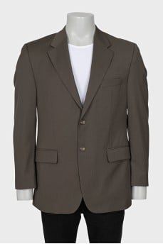Чоловічий вовняний піджак кольору хакі