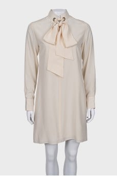 Silk dress with ties