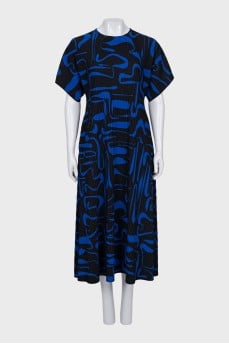 Printed dress with wide sleeves