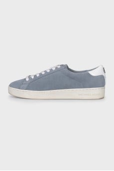 Blue suede sneakers