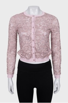Pink Patterned Cardigan