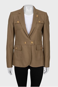 Wool and cashmere button down jacket