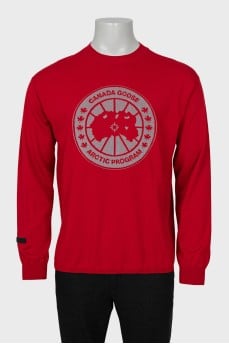 Men's wool sweater with logo