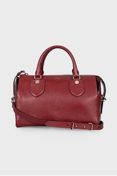 Red Leather Tote Bag