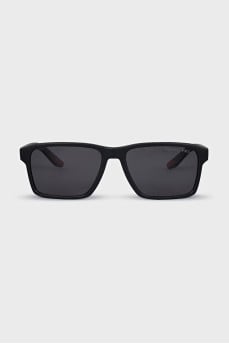 Wayfarer sunglasses with logo on temples