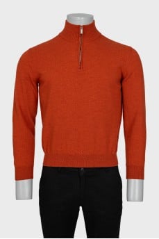 Men's wool sweater with zipper