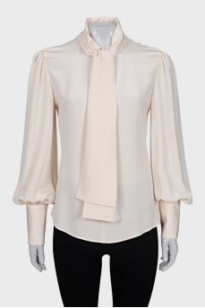 Silk V-neck blouse