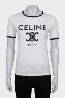 Straight T-shirt with brand logo