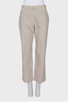 Straight cut mid-rise trousers