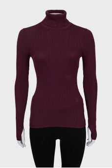 Burgundy wool turtleneck