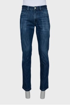 Men's straight fit distressed jeans