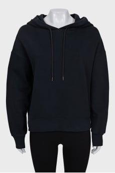 Dark blue hoodie with embroidery