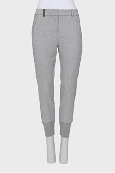 Tapered trousers with cuffs