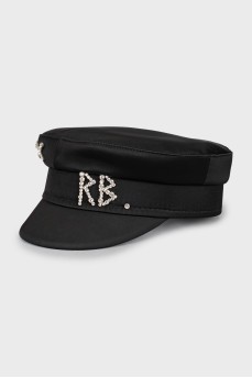 Satin cap with crystals