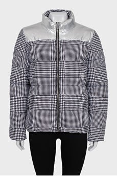 Down jacket with silver trim