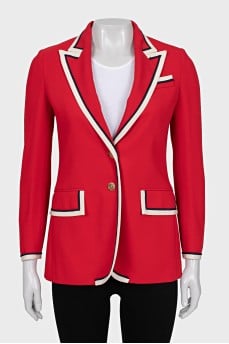 Fitted jacket with contrast trim