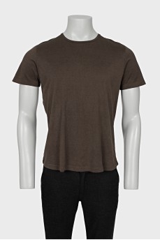 Men's Brown Straight Fit T-Shirt
