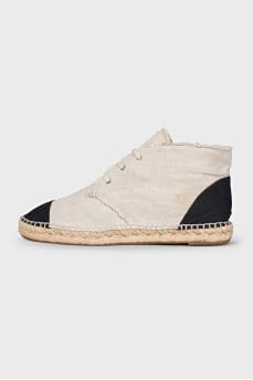 Textile sneakers with contrasting toe