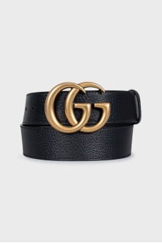 Black GG Marmont Leather Belt