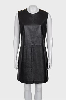 Leather mini dress
