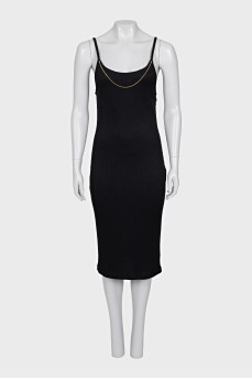 Bodycon dress decorated with chain